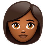 Emoji 👩🏾 Donna: Carnagione Abbastanza Scura su WhatsApp 2.23.2.72.