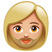 Emoji 🧔🏼‍♀️ Uomo Con La Barba Carnagione Abbastanza Chiara su WhatsApp 2.23.2.72.