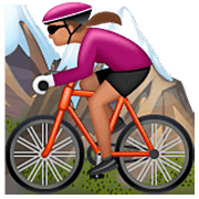 🚵🏽‍♀️ Emoji Mulher Fazendo Mountain Bike: Pele Morena na WhatsApp 2.23.2.72.