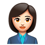 Emoji 👩🏻‍💼 Impiegata: Carnagione Chiara su WhatsApp 2.23.2.72.