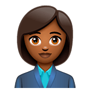 👩🏾‍💼 Emoji Büroangestellte: mitteldunkle Hautfarbe WhatsApp 2.23.2.72.