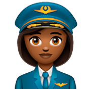 👩🏾‍✈️ Emoji Piloto De Avião Mulher: Pele Morena Escura na WhatsApp 2.23.2.72.