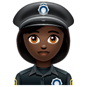 👮🏿‍♀️ Emoji Policial Mulher: Pele Escura na WhatsApp 2.23.2.72.
