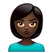 Emoji 🙎🏿‍♀️ Donna Imbronciata: Carnagione Scura su WhatsApp 2.23.2.72.