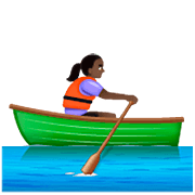 Emoji 🚣🏿‍♀️ Donna In Barca A Remi: Carnagione Scura su WhatsApp 2.23.2.72.