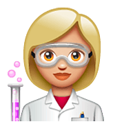 Emoji 👩🏼‍🔬 Scienziata: Carnagione Abbastanza Chiara su WhatsApp 2.23.2.72.