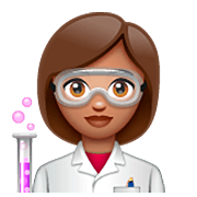 Emoji 👩🏽‍🔬 Scienziata: Carnagione Olivastra su WhatsApp 2.23.2.72.