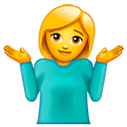 Emoji 🤷‍♀️ Donna Che Scrolla Le Spalle su WhatsApp 2.23.2.72.