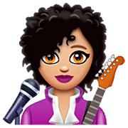 👩🏼‍🎤 Emoji Cantante Mujer: Tono De Piel Claro Medio en WhatsApp 2.23.2.72.