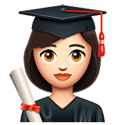 👩🏻‍🎓 Emoji Estudiante Mujer: Tono De Piel Claro en WhatsApp 2.23.2.72.