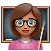 Emoji 👩🏽‍🏫 Professoressa: Carnagione Olivastra su WhatsApp 2.23.2.72.