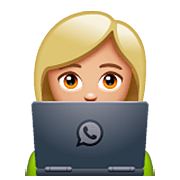 👩🏼‍💻 Emoji Tecnóloga: Tono De Piel Claro Medio en WhatsApp 2.23.2.72.
