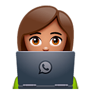 Emoji 👩🏽‍💻 Tecnologa: Carnagione Olivastra su WhatsApp 2.23.2.72.
