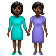 👭🏿 Emoji händchenhaltende Frauen: dunkle Hautfarbe WhatsApp 2.23.2.72.