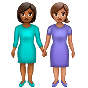 👩🏾‍🤝‍👩🏽 Emoji händchenhaltende Frauen: mitteldunkle Hautfarbe, mittlere Hautfarbe WhatsApp 2.23.2.72.