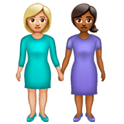 👩🏼‍🤝‍👩🏾 Emoji Duas Mulheres De Mãos Dadas: Pele Morena Clara E Pele Morena Escura na WhatsApp 2.23.2.72.